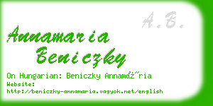 annamaria beniczky business card